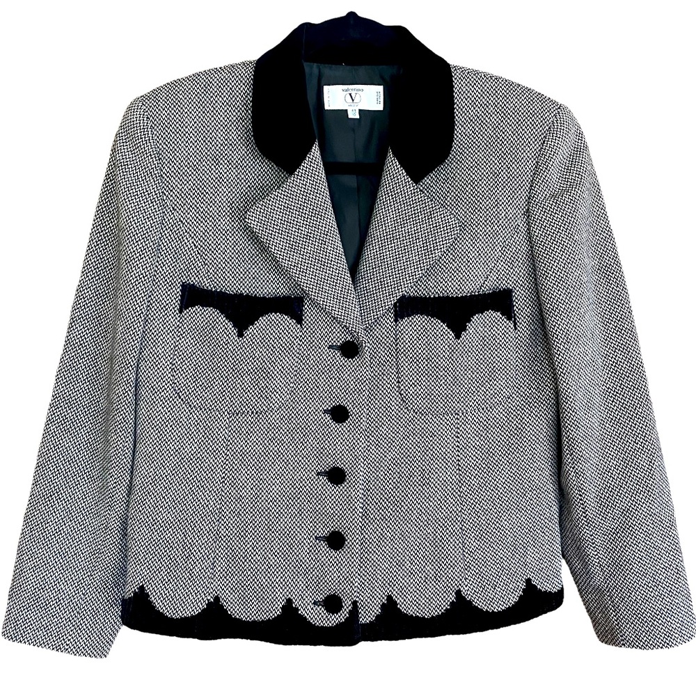 VINTAGE VALENTINO WOOL & VELVET BLAZER